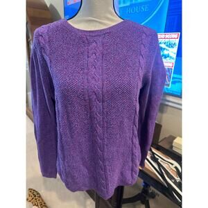 ⭐️ Women’s Talbots Purple Cotton Blend Sweater Size XL Petite Cabincore Cozy